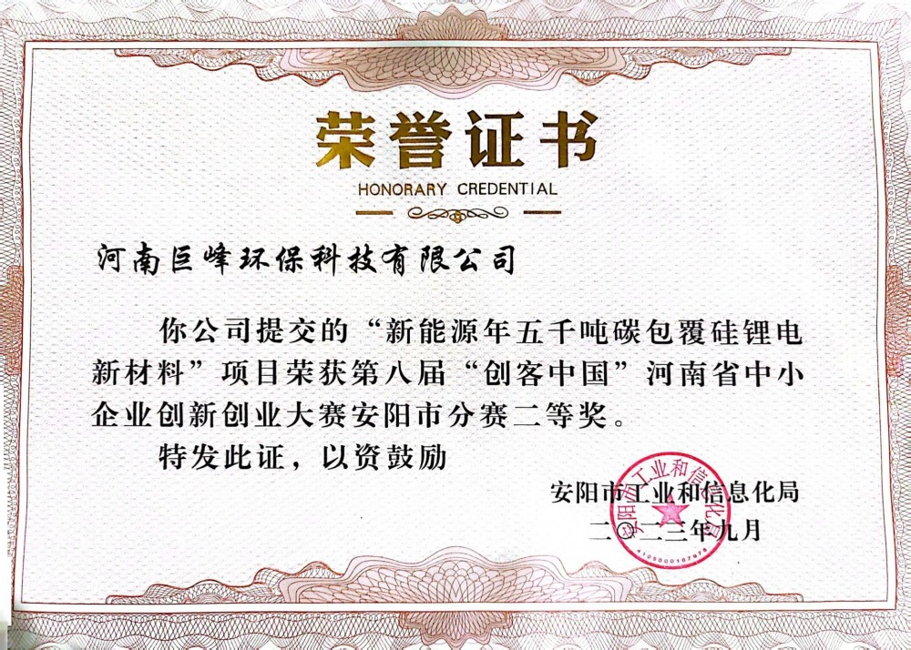 第八届创客中国 安阳二等奖